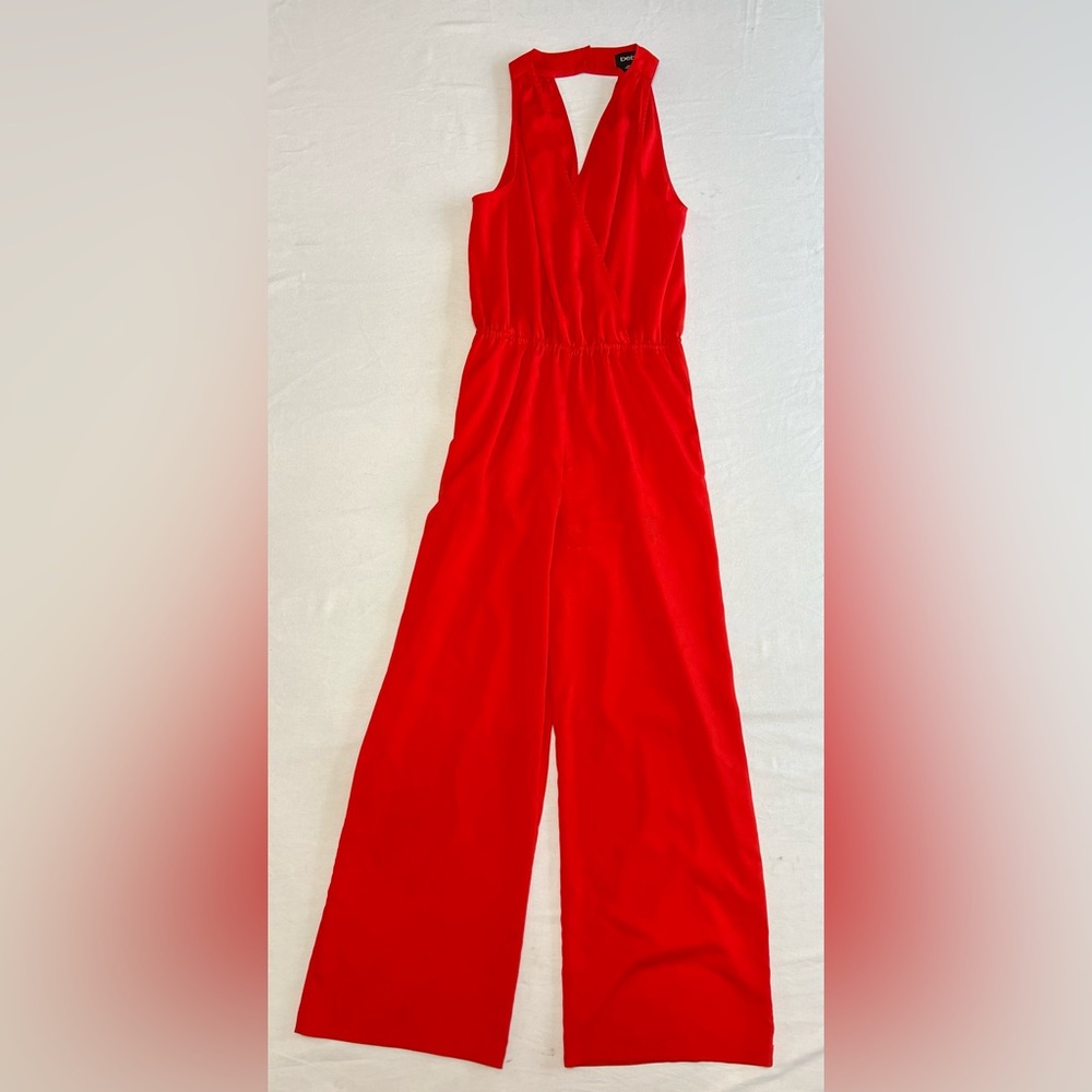 Bebe Red Wide Leg Jumpsuit